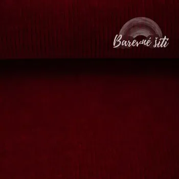 Nicky Velur, manšestr Bordó (E) (Bavlněný velur s elastanem)