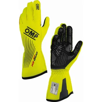 Módní doplněk Závodní rukavice OMP ONE EVO FX my2026 s FIA (vnější švy), fluo žlutá