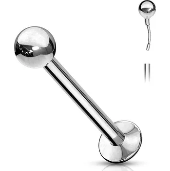 Piercing Labreta PUSH IN, kulička (1,0 x 8 x 2 mm)