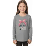 DÍVČÍ TRIČKO S KOČKOU ZIMA26 Barva: Šedá, Velikost: 164