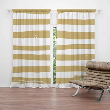 Závěs Sablio Závěs Béžovo-bílé pruhy: 2ks 140x250cm