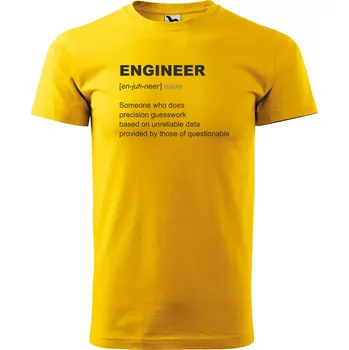 Sablio Tričko s potiskem Engineer - žluté 2XL