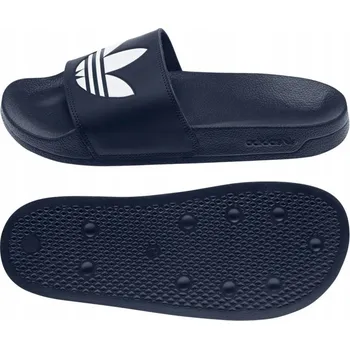 Dámské pantofle ADIDAS PÁNSKÉ PÁNSKÉ PANTOFLE TMAVĚ MODRÉ S LOGEM NA NAZUTÍ VELIKOST 46 JOC