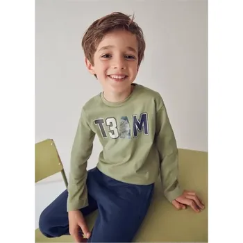 Chlapecké tričko Chlapecké triko dlouhý rukáv T3AM Mayoral 4077-82 zelené
