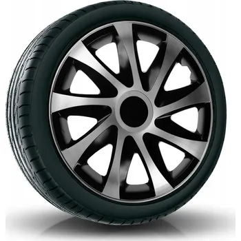 Poklice na kolo Puklice DRACO CS 16” černo-stříbrné pro Ford, Fiat, Honda, Hyundai, 4 ks