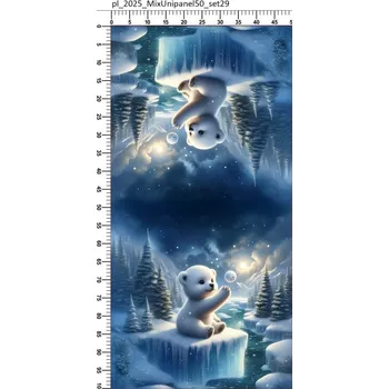 Panel- Velur na polštářek - Medvídek a měsíc