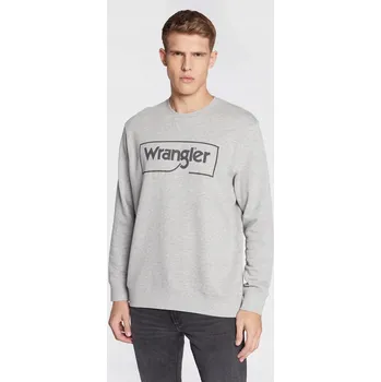 Pánská mikina WRANGLER FRAME LOGO CREW PÁNSKÁ MIKINA S POTISKEM BEZ KAPUCE M