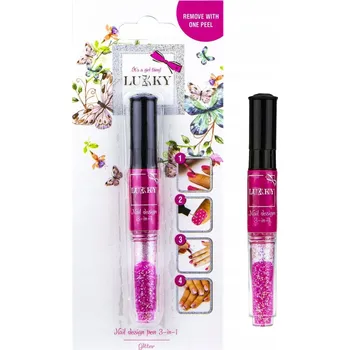 dětské šminky a malovátka Lukky 2-v-1 lak na nehty a třpytky, fuchsiová