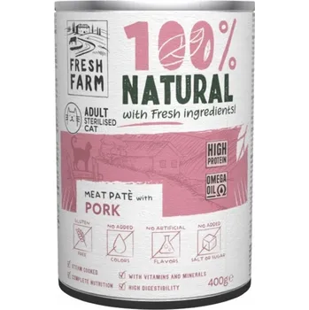 Krmivo pro psa FRESH FARM STERILIZOVANÁ VEPŘOVÁ PAŠTIKA 400G