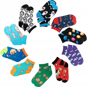 Dámské ponožky SET 10 párů ponožek KOTNÍKOVÉ PONOŽKY KRÁTKÉ DÁMSKÉ NÍZKÉ PONOŽKY KOLROVÉ 35-40