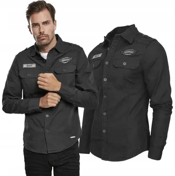 Pánská košile Košile BRANDIT Luis Vintageshirt černá 5XL