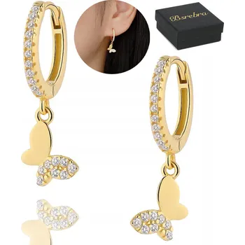 Náušnice Zlaté STŘÍBRNÉ NÁUŠNICE RYZOSTI 925 VISACÍ STŘÍBRO KRUHY Anglické Zapínání