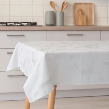 Vánoční ubrus 150x300 cm stříbrný jelen