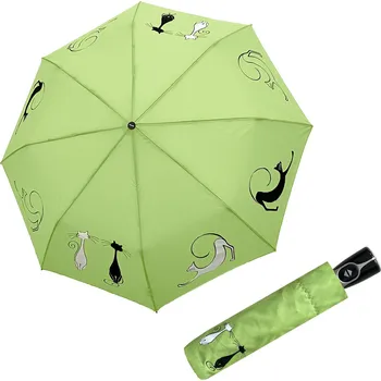 Deštník Doppler Magic Fiber Cats Best Friends Lime - dámský deštník s kočkami