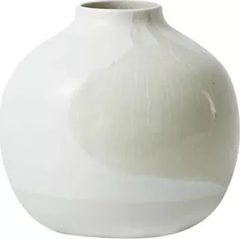 Váza Jars Kameninová váza Nefle Les Vases, 17 cm, bílá s popelavým efektem JA964804