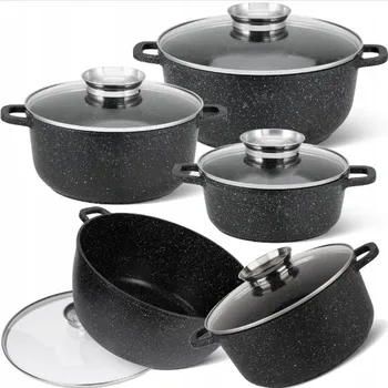 Sada nádobí Sada hrnců Krisberg Premium hliníková 8 dílů