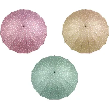 Deštník Dámský vystřelovací deštník květy - 6 bordó sv.