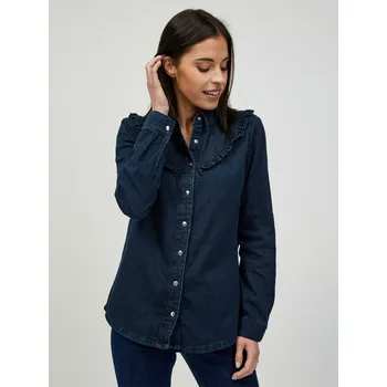 Orsay Dámské Tmavě modrá džínová košile ORSAY Modrá S (2018810)