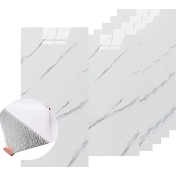 Obklad SAMOLEPICÍ DEKORAČNÍ PANELY BÍLÝ MRAMOR TAPETA OBKLAD 30x60cm 6 kusů