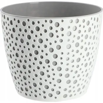 Květináč Plast Květináč bílý, šedý Kadax 21 cm x 21 x 17,9 cm