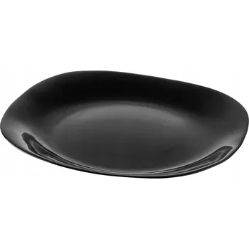 Talíř Mělký jídelní talíř Kadax, velký černý jídelní talíř čtverec, 28 cm