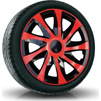 Poklice na kolo Puklice DRACO 14" červeno-černé pro Kia, Mazda, Mercedes, 4 ks