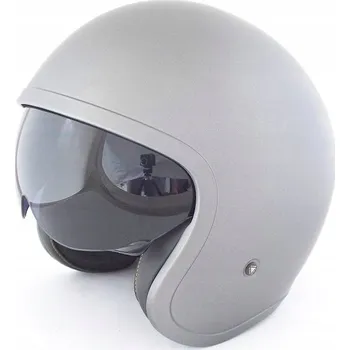 Helma na motorku NOX PREMIUM OTEVŘENÁ PŘILBA JET NEXT SOLID ŠEDÁ LESKLÁ VELIKOST XL (TMAVÁ