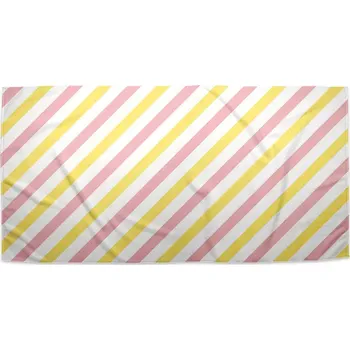 Ručník Sablio Ručník Růžové a žluté pruhy - 70x140 cm