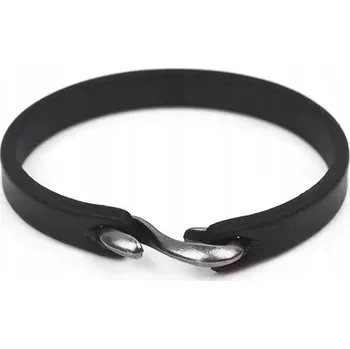 Náramek Nový pánský náramek kožený, pravá kůže 19,5 cm - černý