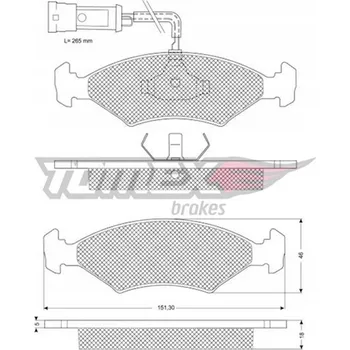 Brzdová destička Tomex TX 10-281 Sada brzdových destiček, kotoučové brzdy