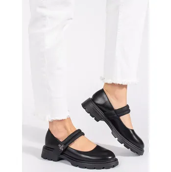 Dámské polobotky Jedinečné polobotky černé dámské bez podpatku 37