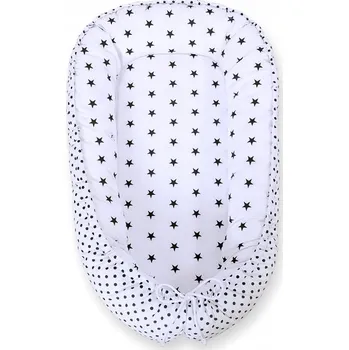 Zavinovačka Hnízdečko pro miminko, ohrádka zavinovačka Premium BOBONO hvězdičky černé puntíky