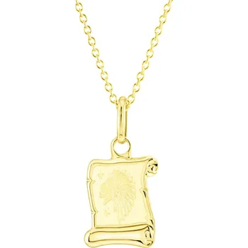 Náhrdelník GEMMAX Zlatý řetízek se znamením Lev – malý pergamen, mat – zlatý šperk ryzosti 585/1000 v Dárkovém balení s Certifikátem GUSYN-43061-12491