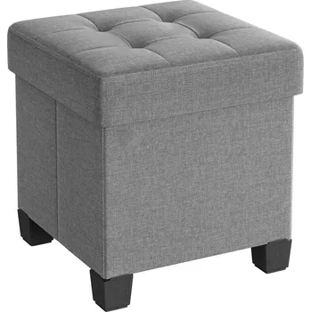 Taburet LEOBERT Podnožka s úložným prostorem podnožka sedadlo prošívání šedá