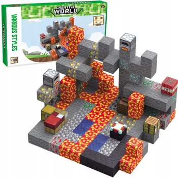 ostatní stavebnice CREATIVE WORLD SADA MAGNETICKÝCH STAVEBNICE JAKO MINECRAFT DŮL DOBRODRUŽSTVÍ 3D