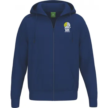 Pánská mikina ERIMA MIKINA NA ZIP S KAPUCÍ 152 VK KARLOVARSKO - Tmavě modrá - velikost XXXXL