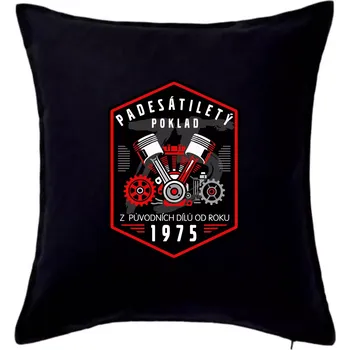 Polštář Padesátiletý poklad z původních dílů 1975 - Polštář 50x50 - 50x50 - Pouze potah ( Černá )