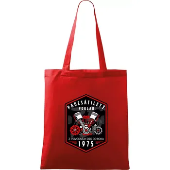 Nákupní taška Padesátiletý poklad z původních dílů 1975 - Taška bavlněná - 42 x 38 cm ( Červená )