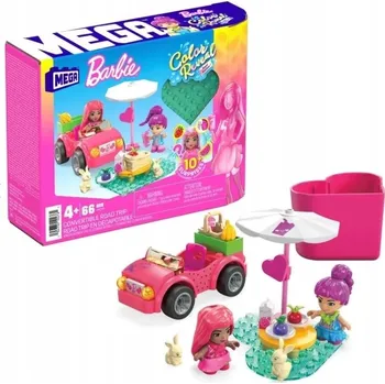 Panenka MEGA BLOKS Mega Construx Barbie Color Reveal Výlet na piknik v kabrioletu HKF90