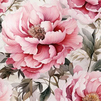 Zbytek - Viskózové plátno s leskem květiny světlé 149 MAXI vzor