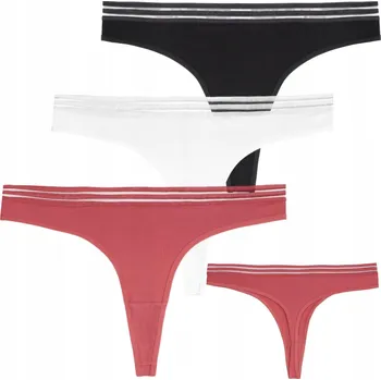 Kalhotky DÁMSKÉ BAVLNĚNÉ TANGA S GUMIČKOU ZE SÍŤOVINY MORAJ 3-BALENÍ M