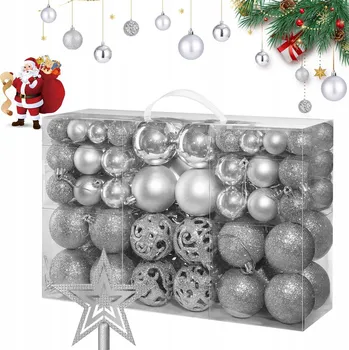 Vánoční dekorace SADA VÁNOČNÍCH BANĚK XXL 101 Ks OZDOBY NA VÁNOČNÍ STROMEČEK MIX 6/4/3 cm