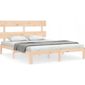 Postel Dřevěná postel z borovicového dřeva 203,5 x 163,5 x 81 cm, neošetřená