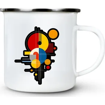 Geometrická exploze, V1 - Plechový hrnek VELKÝ 400ml (500 ml po okraj) - 400 ml