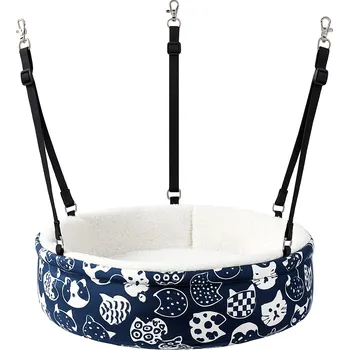 Pelíšek pro kočku Velvet blue závěsný pelíšek pro kočky z nylonu