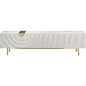 Televizní stolek TV stolek Stilig ST320 200 cm ecru/zlatý/mramor