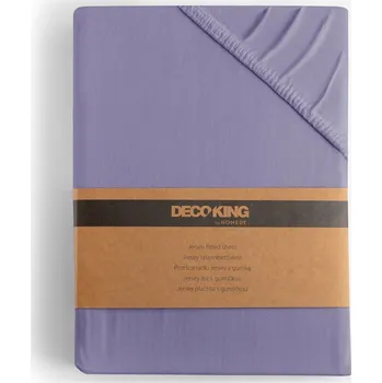 Prostěradlo Bavlněné prostěradlo AmeliaHome AMBER levandulové, velikost 180-200x200+30