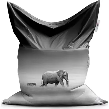 Sedací pytel Sablio Sedací vak Classic Slon a zebra - 150x100 cm