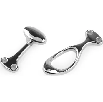 Kovové ozdobné zapínání 10x36 mm, střední, 1 nikl