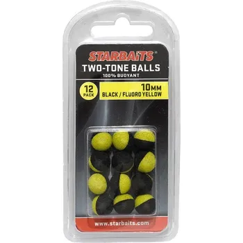 Boilies 12ks - Plovoucí Kulička Starbaits Two Tone Balls 10mm Černá/žlutá